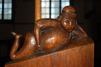 Lying man bench end January 2010